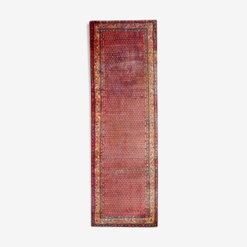 Long handmade wool persian runner traditional oriental rug- 105x320cm