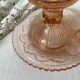 Bougeoir poucier en verre rose