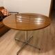 Table à manger ronde en Formica/acier 100 cm Space age année 80
