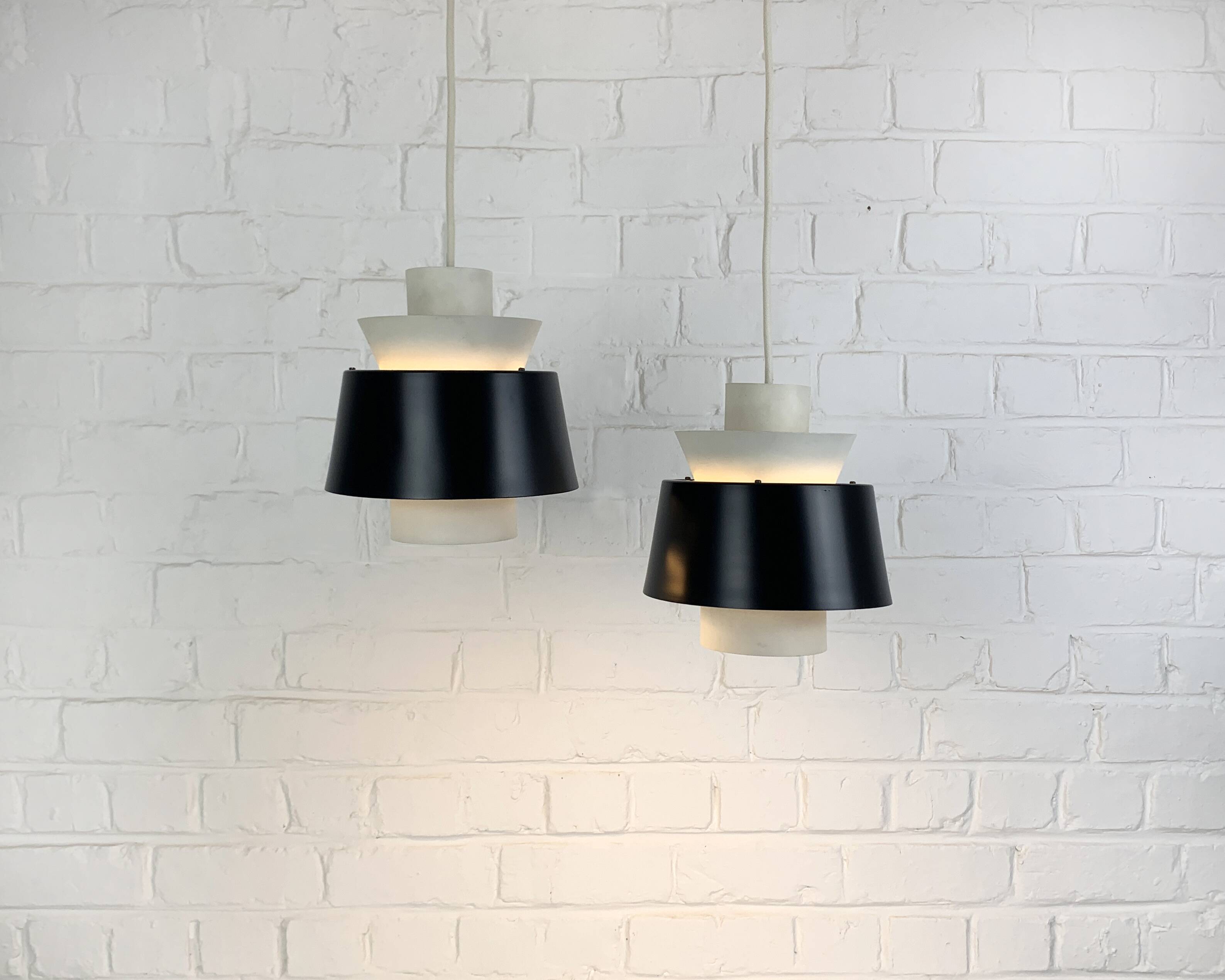 Pair of Tivoli Jørn Utzon pendant lights for Nordisk Solar Denmark, 1950-60s