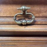 Desserte - Console Henri III en noyer et marbre beige