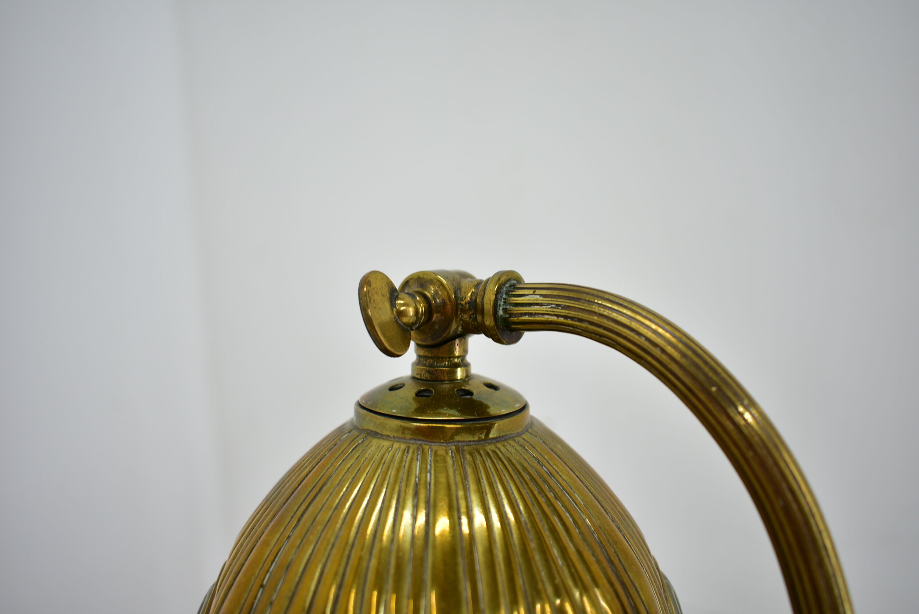Brass Glass Vintage Table Lamp Style Vienna Secession, 1930s, Austria