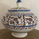 Jar, candy dish in enamelled ceramic with hand-painted decoration by p.arzobispo