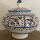 Jar, candy dish in enamelled ceramic with hand-painted decoration by p.arzobispo