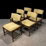 Suite of 5 Scandinavian chairs 60s