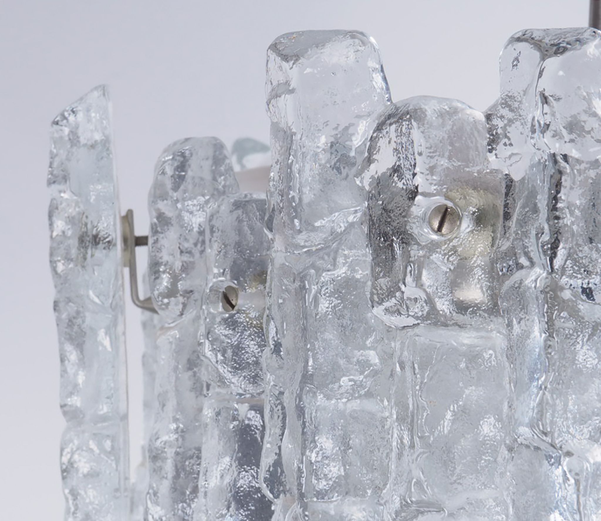 Ice Glass Chandelier by J. T. Kalmar for Kalmar Franken KG, 1960s