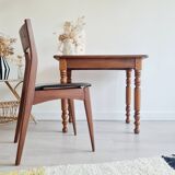 Antique table - solid wood desk with turned legs
