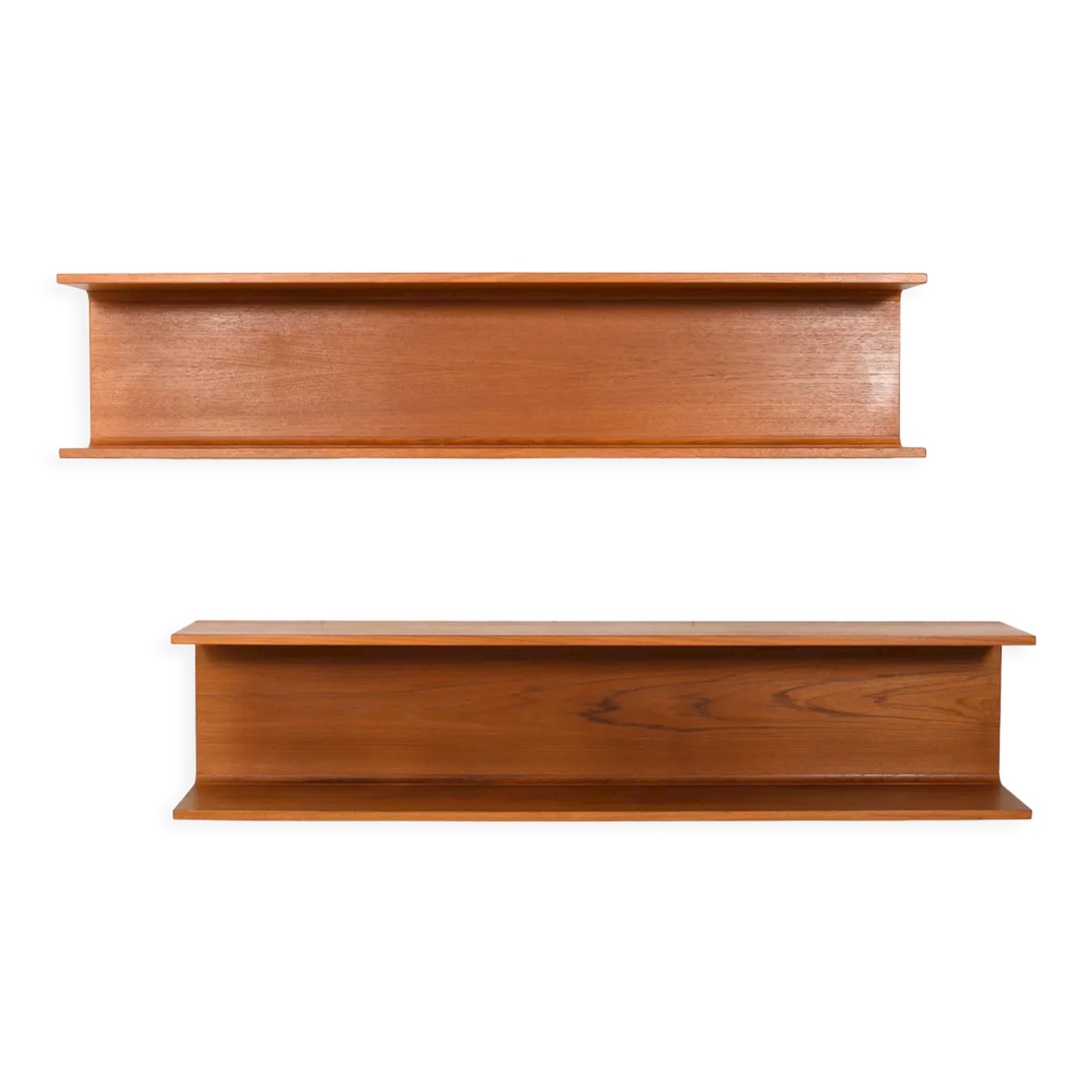 Pair teak wall shelves by Pedersen and Hansen 1960s