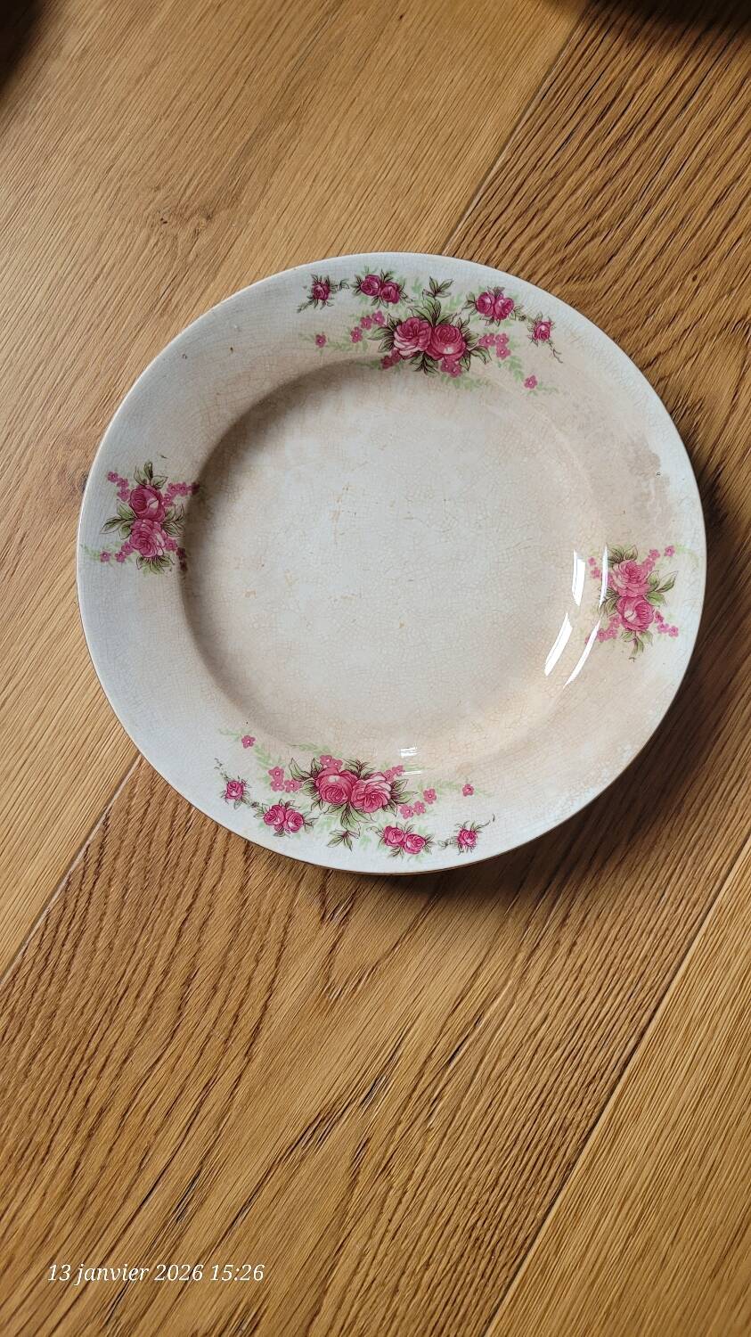 9 antique dessert plates