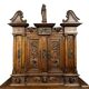 Attributed to La Maison Ribaillier: Bellifontain cabinet in oak and marble