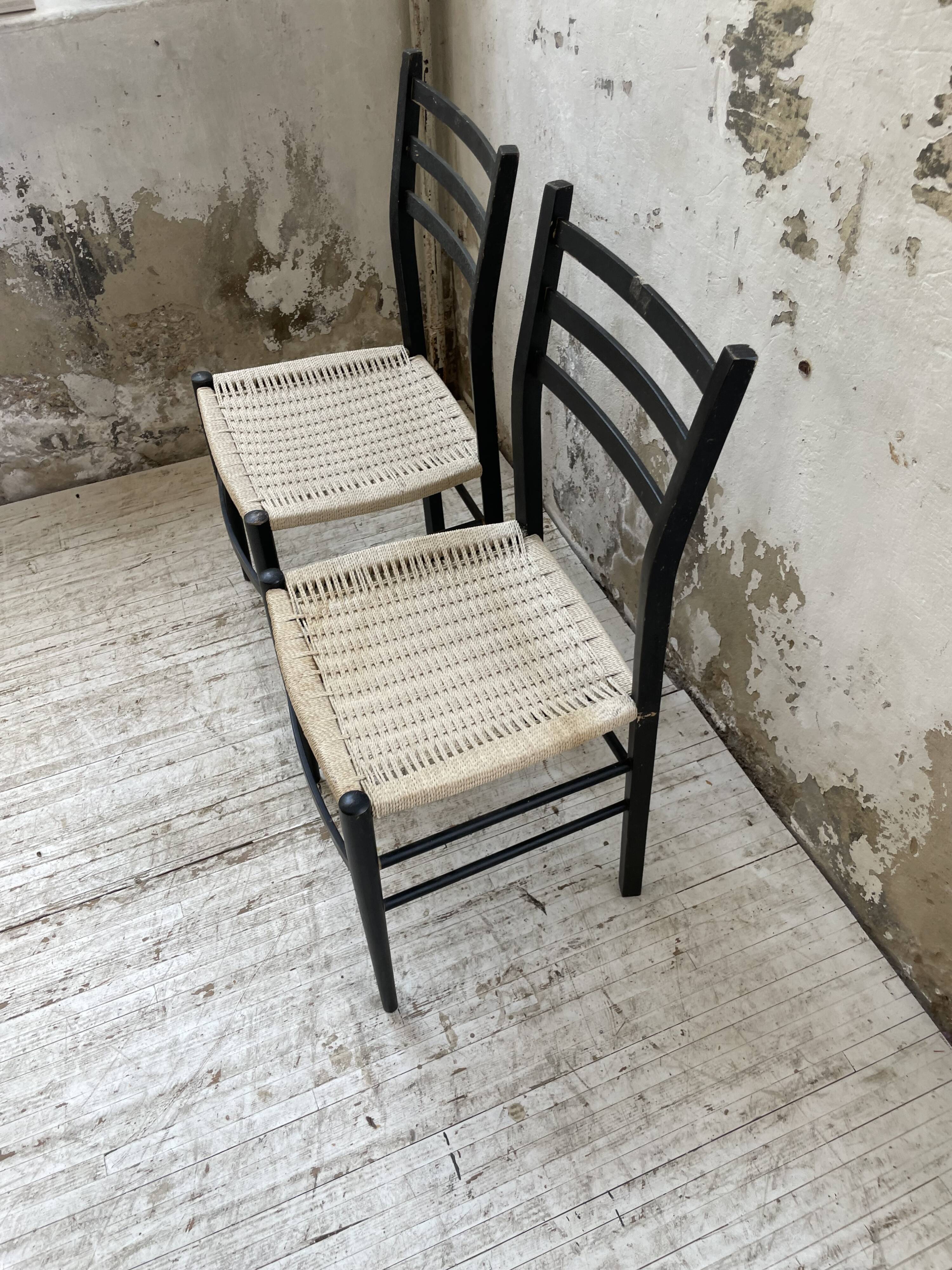 Black Italian rope chairs