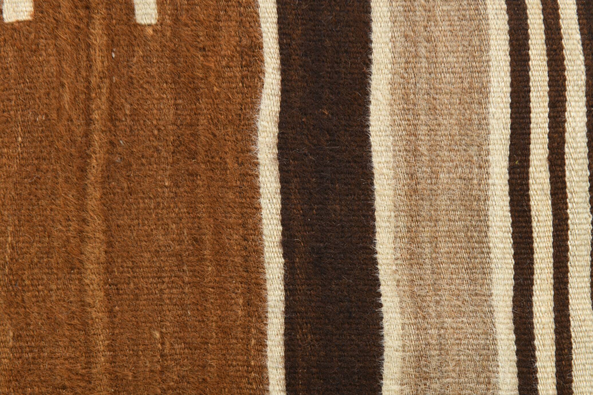 4x5 Camel Brown & Beige Vintage Kilim Rug, 118x161Cm