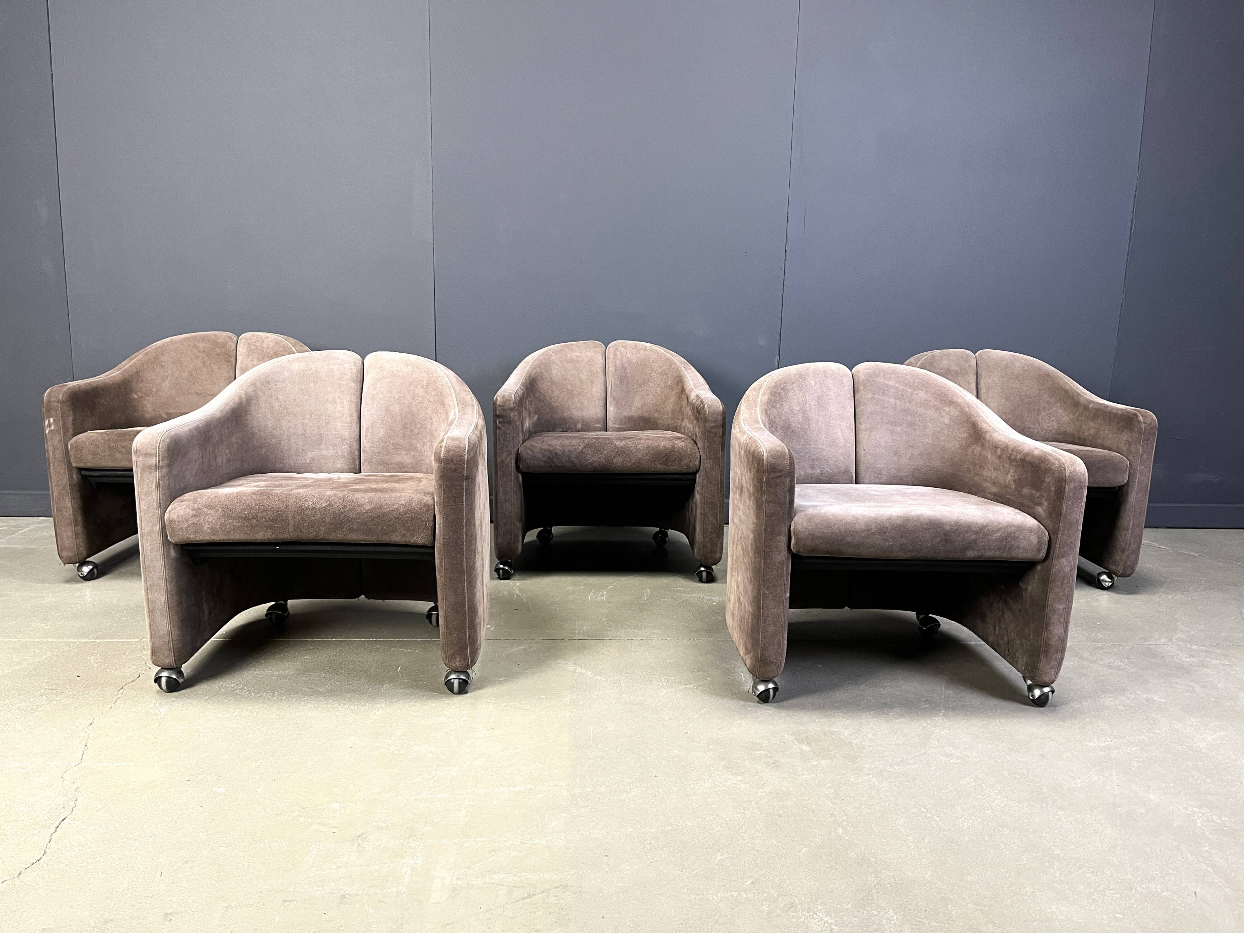 PS142 Easy Chairs by Eugenio Gerli for Tecno, 1970s - set of 5