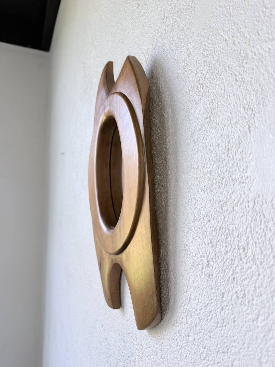 Miroir organique noyer 1960
