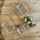 Duralex vintage glass and silver metal tray/servant