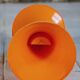 Set of 3 Tam Tam stools in orange by Henri Massonnet for Stamp, 1970.