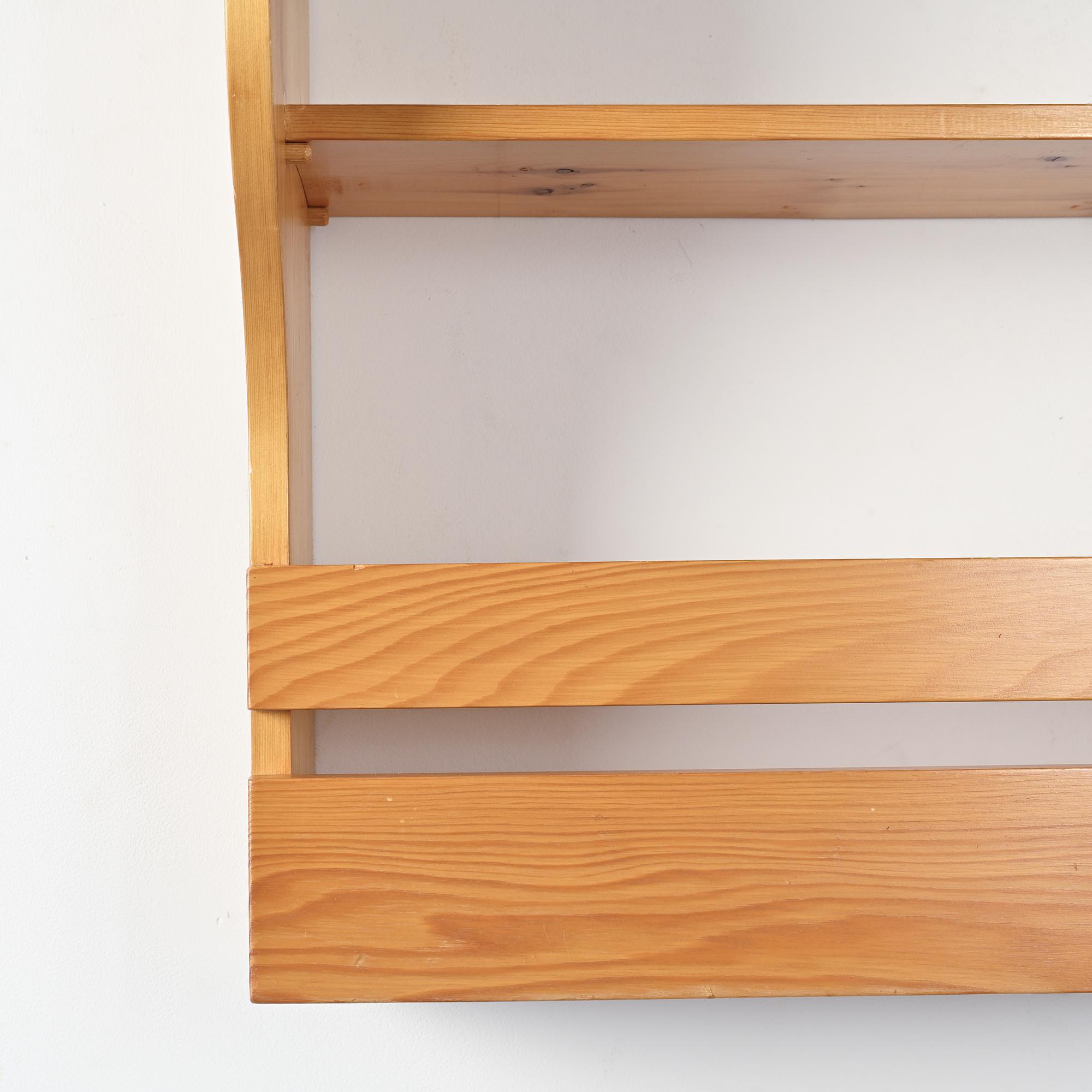 Wall-mounted pine cabinet, Les Arcs 1800, circa 1970