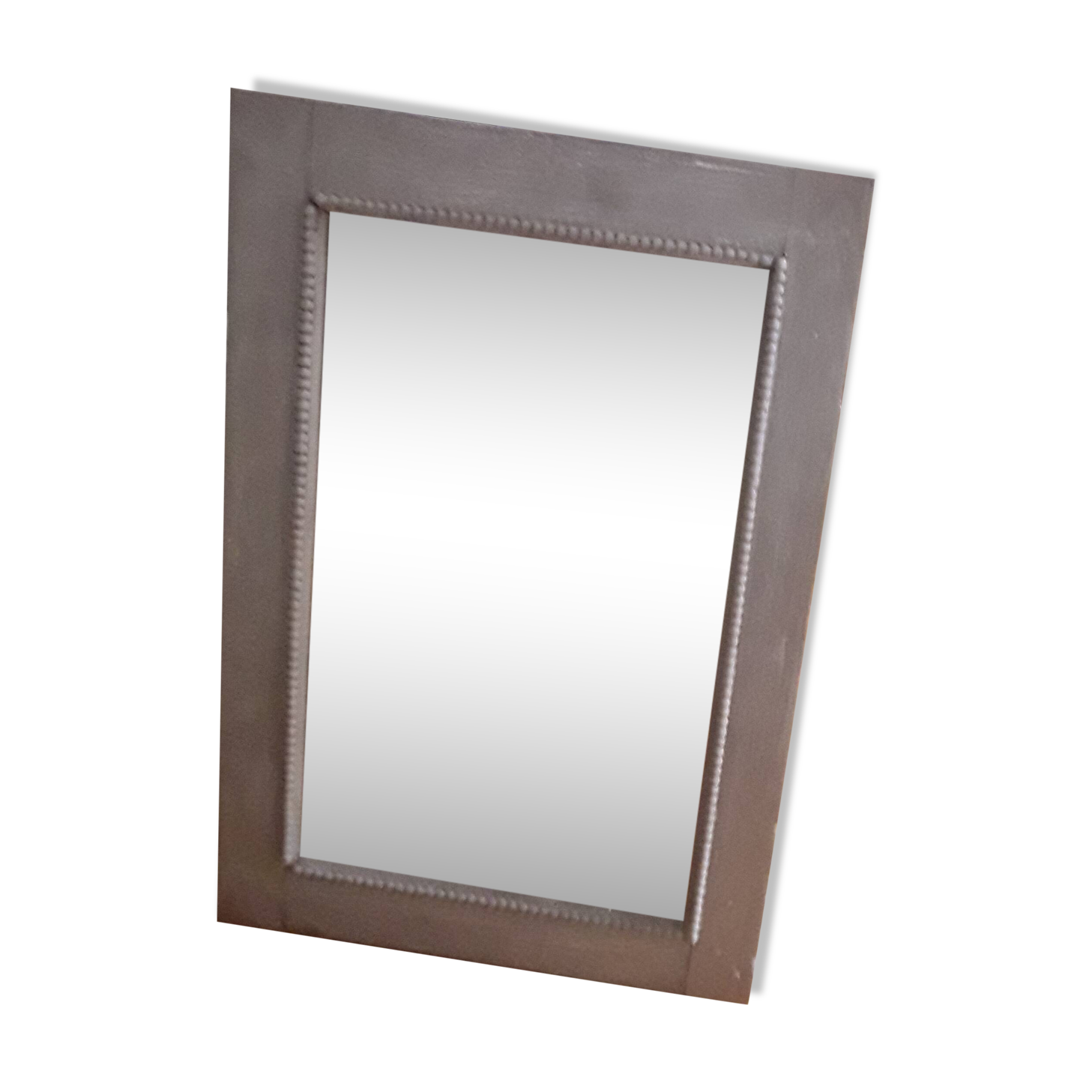 19th century wooden beaded mirror