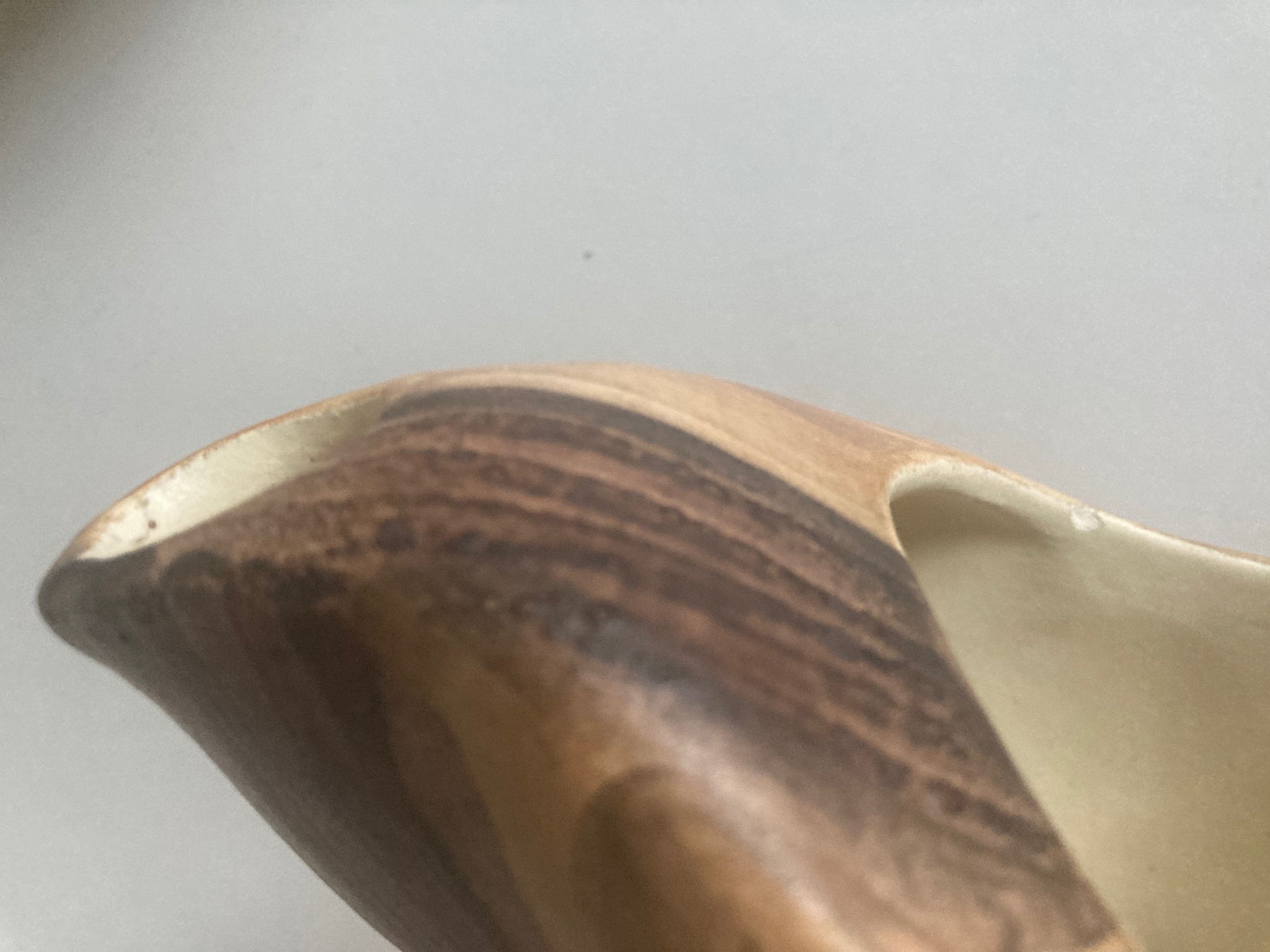 Ceramic vase mid century Grandjean in Vallauris faux bois 1960
