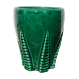 Green art deco ceramic vase