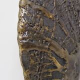 Large vintage ceramic heart-shaped vase signed 80s 35X38 cm