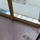 Large vintage tufted velvet mirror