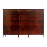 Large 5-door Art Deco wardrobe in flame mahogany, 1920s – 1930s