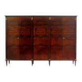 Large 5-door Art Deco wardrobe in flame mahogany, 1920s – 1930s