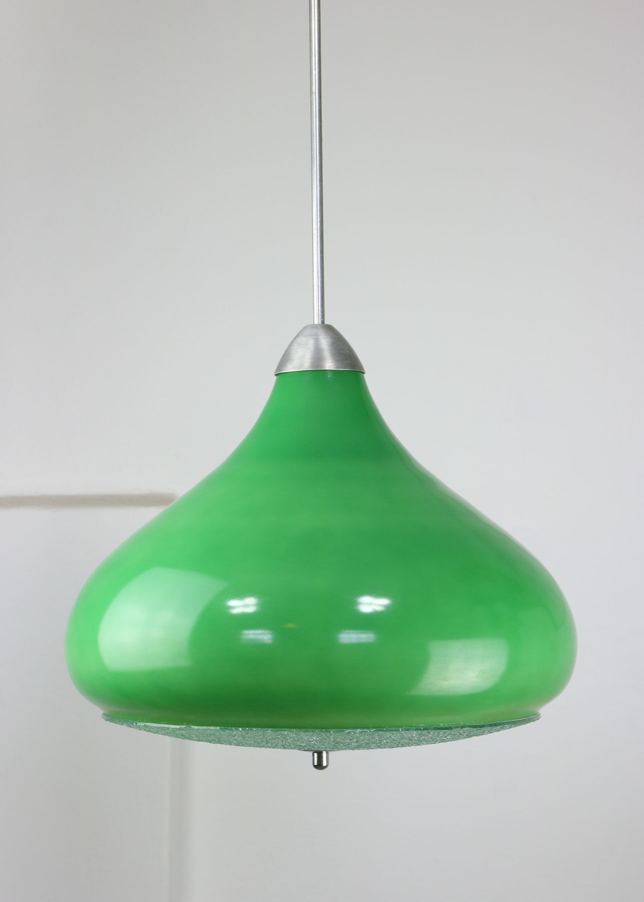 Italian mid-century green glass pendant lamp