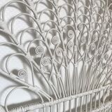Peacock rattan headboard one person