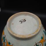 Vase pot with two handles in Moroccan ceramic signed Fes Moroccan