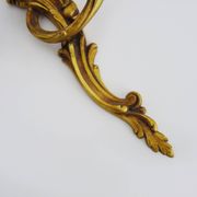 Ancienne applique murale à double feux en bronze, feuille d'acanthes. Années 50