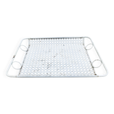 Mathieu Mategot perforated metal plateau, white clover, from the 1950s or 1960s.