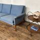 Canapé scandinave modèle Jupiter 218 en teck tissus d'origine vintage