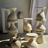 Pawn Bleach - Stool, side table, end table in solid mango wood