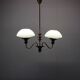Mid-Century Brass Chandelier, Czechoslovakia, 1970s, Made in Jablonec Glass