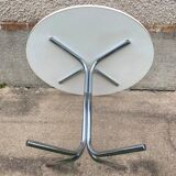 Round kitchen dining table 100cm chrome legs
