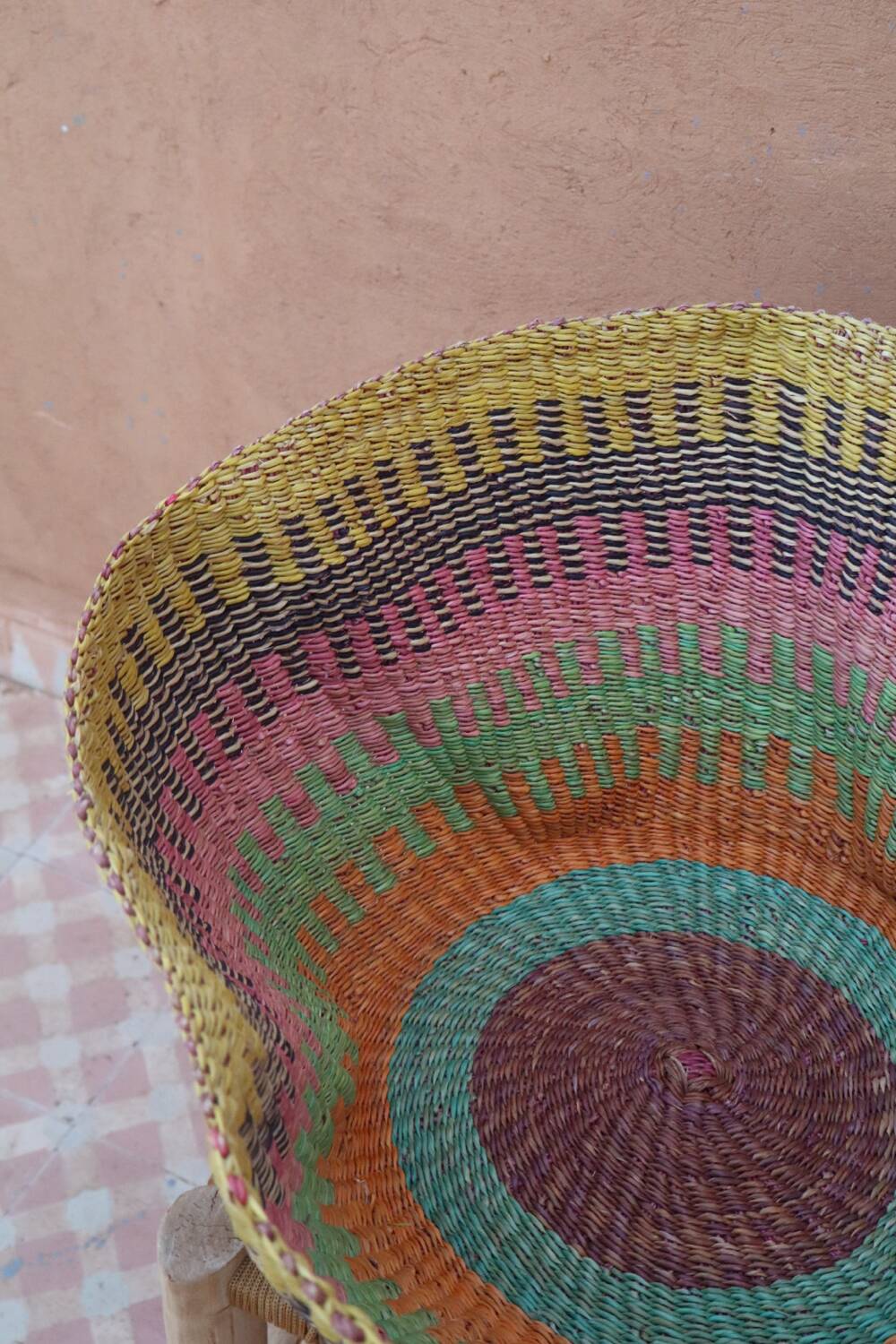 Panier Bolga Décoratif - Suspension artisanale colorée