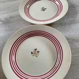 2 vintage Gien dishes