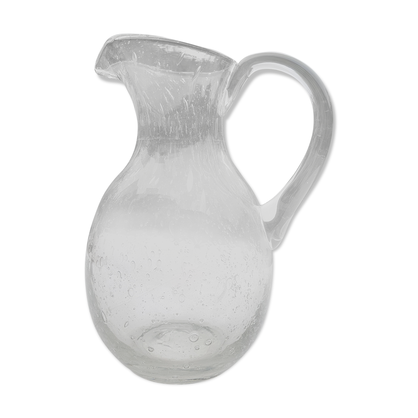Biot 1980s bubbled glass carafe