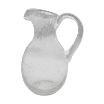 Biot 1980s bubbled glass carafe