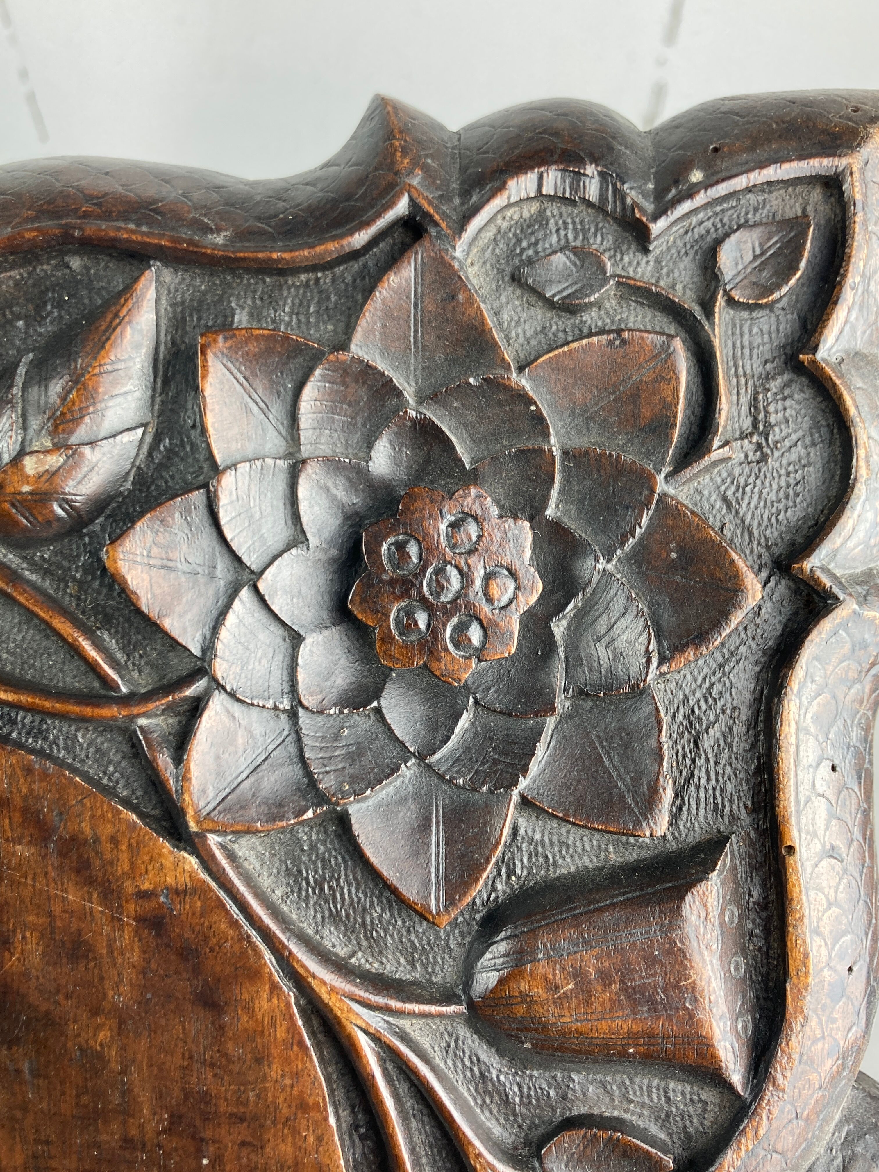 Arts and crafts hand carved pedestal, England ca 1880
