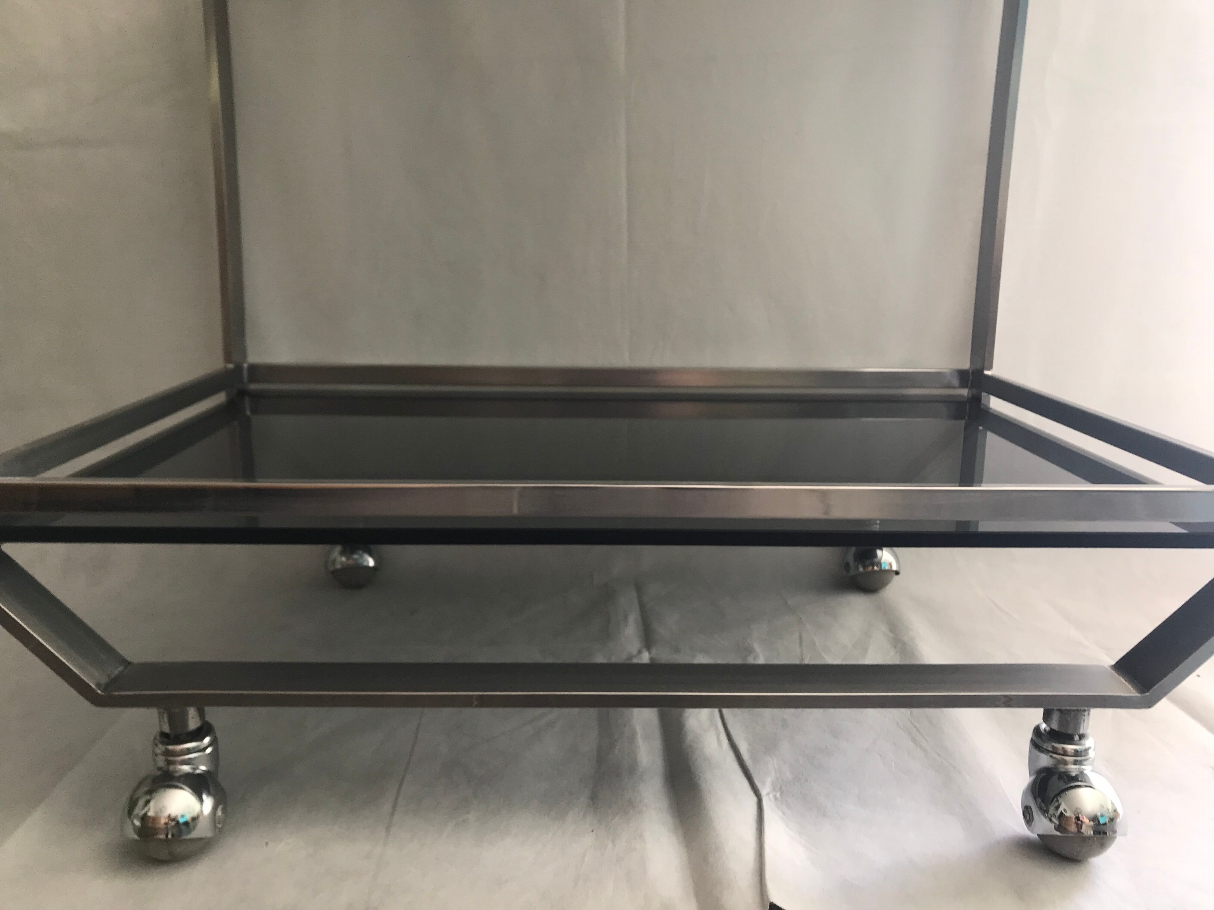 Dessert or metal and wood rolling bar 1970