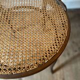 Cane and curved wood armchair