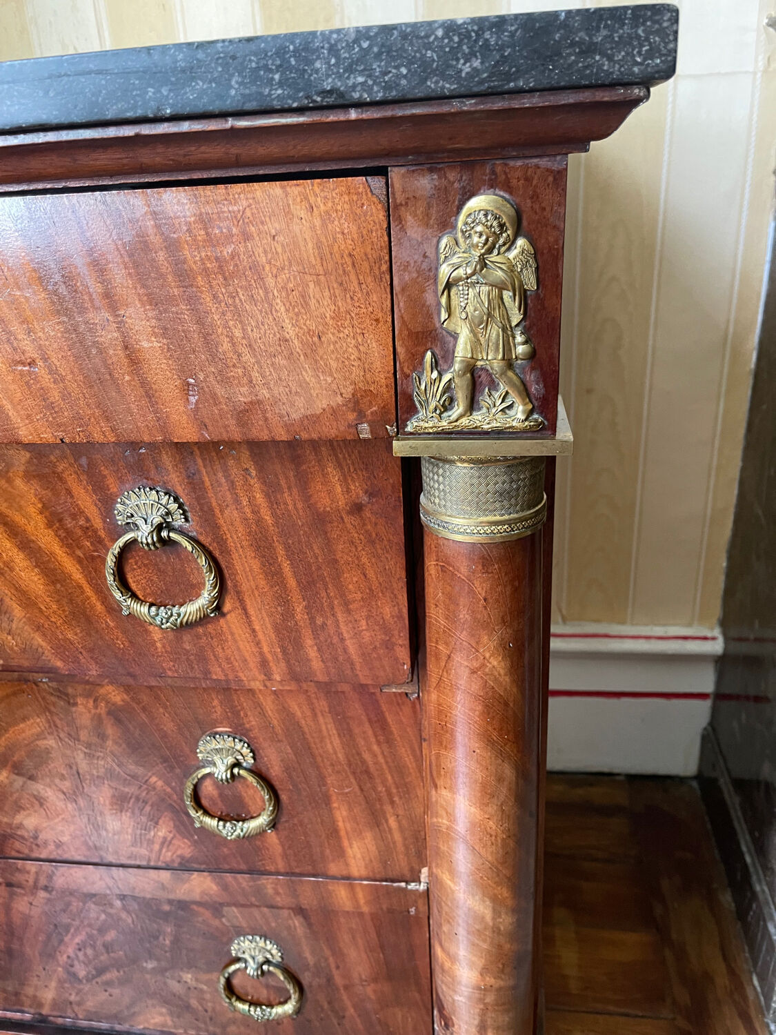 Commode empire avec bronze