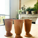 Set of 3 vintage stoneware mazagrans