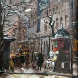 Gouache painting “Boulevard Haussmannien” Paris by Fred Bertrand (1915) + C