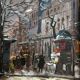 Gouache painting “Boulevard Haussmannien” Paris by Fred Bertrand (1915) + C
