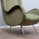 Fauteuil italien des années 1950 style Senior Zanuso en velours vert.