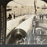 Old photography stereo, stereograph, luxury albumine 1903 English warship